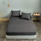 Set husa de pat cu elastic si 2 fete perna, bumbac poliester, 160x200cm, gri