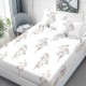 Set husa de pat cu elastic finet fluturi roz 160x200cm