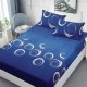 Set husa de pat cu elastic din finet Abstracta 160x200cm maro si galben