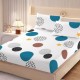 Set husa pat finet 160x200 cm cu elastic stelute pe fundal albastru si 2 fete de perna asortate, fabricat in Romania