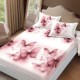 Set husa de pat cu elastic finet flori cu funde 160x200cm