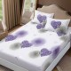 Set husa de pat cu elastic finet pene si fluturi 160x200cm