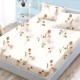 Set husă finet 160x200 cm cu elastic și 2 fețe de pernă, model flori vintage și fluturi pe fond crem