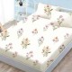 Set husă finet 160x200 cm cu elastic și 2 fețe de pernă, model flori vintage și fluturi pe fond crem