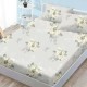 Set husă finet 160x200 cm cu elastic și 2 fețe de pernă, model flori vintage și fluturi pe fond crem