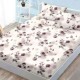 Set husă finet 160x200 cm cu elastic și 2 fețe de pernă, model flori vintage și fluturi pe fond crem