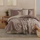 Set lenjerie pat cu patura eleganta 7 piese clasy home liora v1 mov crem broderie ranforce