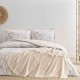 set lenjerie pat dublu cu pled TAC Roselin Albastru 5 piese