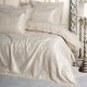 Set lux cuvertura jacquard crem 250x260cm, model Silva, Cotton Box