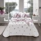 set lenjerie pat dublu cu pled TAC Elysia Pudra 5 piese