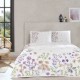 set lenjerie pat dublu cu pled TAC Elysia Pudra 5 piese