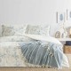 set lenjerie pat dublu cu pled TAC Elysia Pudra 5 piese