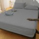 Set protectie matlasata impermeabila cu elastic pentru saltea 140x200 cm  si 2 fete perna 50x70cm Maro inchis