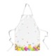 Față de pernă decorativă din bumbac 100%, cu un puișor adorabil, ouă colorate și flori pastelate, perfectă pentru decorul festiv de Paște.