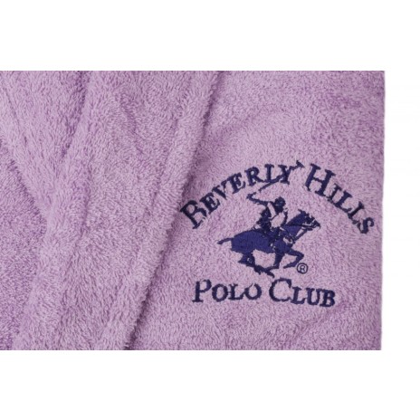 Beverly Hills Polo Club, Halat de baie unisex bumbac, marime L/XL, lila