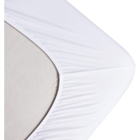 Cearceaf cu elastic din tricot, bumbac 100%, 140x200cm+30cm, alb