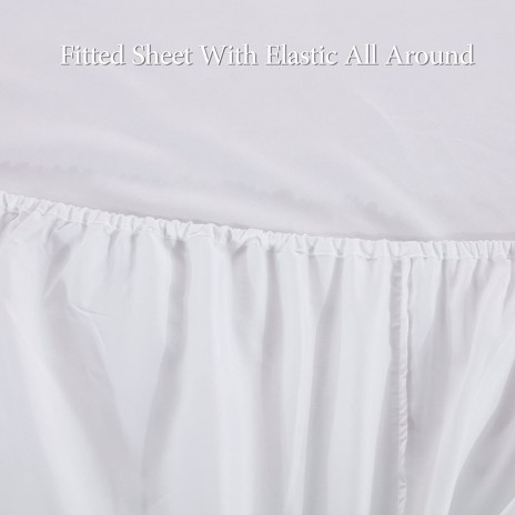 Cearceaf de pat cu elastic si 2 fete perna, bumbac 100%, 140x200cm,Alb, Majoli by Bahar Tekstil