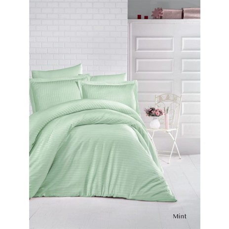 Cearceaf de pat damasc 260x280cm, verde menta