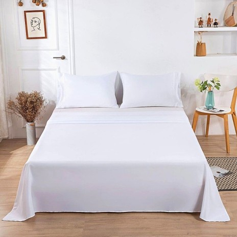 Cearceaf de pat damasc satinat plain 240x260cm, alb