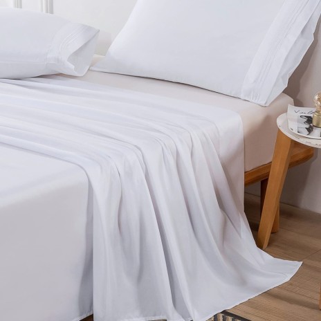 Cearceaf de pat XXL bumbac 100%ranforce, 260x280cm, alb