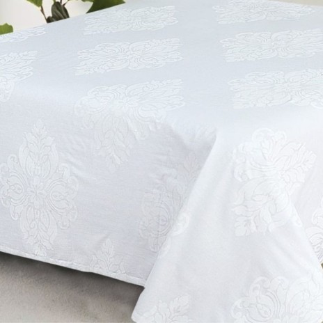 Cearceaf plat pt pat dublu din bumbac, 240x260cm cu imprimeu baroc, pentru un plus de confort.