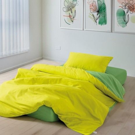 Cearceaf pilota 200x220 cm cu 2 fete perna 50x70 cm din bumbac 100% ranforce, design modern, verde
