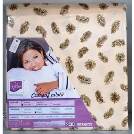 Cearceaf pilota cu interior rezistent la transfer, 180x200, crem cu fulgi