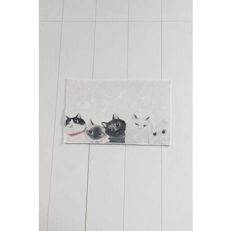 Covoras baie 40x60 cm, Alessia Home, Angry Cats DJT