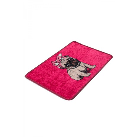 Covoras baie 40x60 cm, Alessia Home, Pink Pug DJT