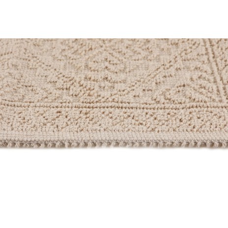 Covoras baie 40x60cm, bumbac 100%, Kilim bej