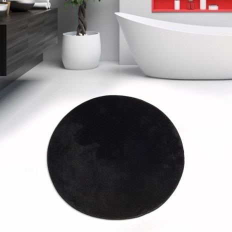Covoras baie rotund acril 90 cm Havai Negru Alessia Home