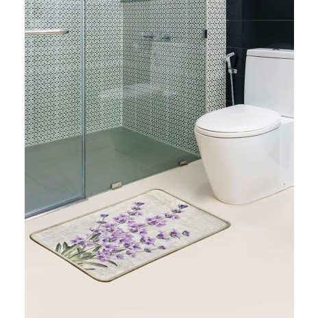 Covoras baie antiderapant 40x60cm, Alessia Home, Lavender