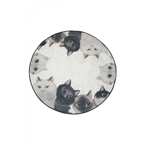Covoras de baie, Alessia Home, Angry Cats DJT, 100 cm