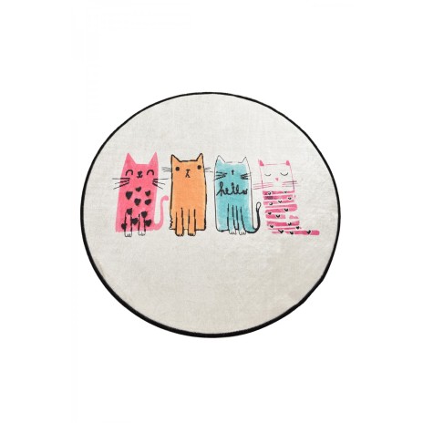 Covoras baie rotund Alessia Home Baby Cats antiderapant 100 cm