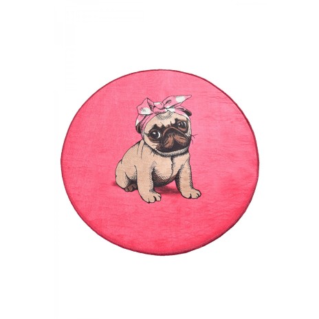 Covoras de baie, Alessia Home, Pink Pug DJT , 100 cm