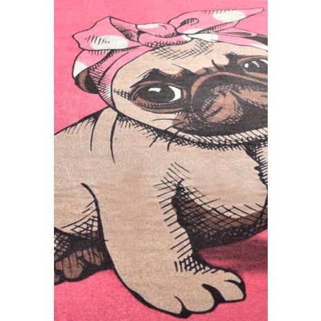 Covoras de baie, Alessia Home, Pink Pug DJT , 100 cm