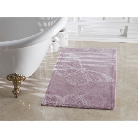 Covoras de baie 60x100cm bumbac100%, Butterfly - Dark Lilac