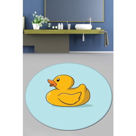 Covoras de baie rotund, Chilai Home, Canard Djt (80 cm)