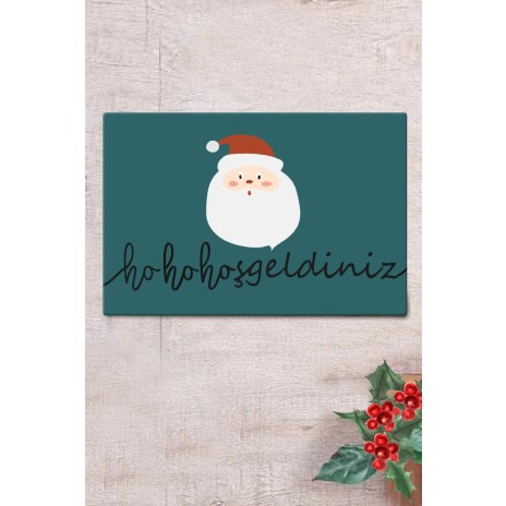 Covoras intrare pvc, 40x60cm, Ho Ho Ho (Mos Craciun)