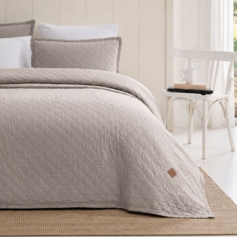 cuvertura bumbac stonewashed Majoli Manu Today gri deschis 220x240 cm cu 2 fete de perna