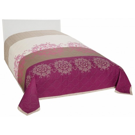 Cuvertura matlasata bumbac 100%, 220x240cm,  Bahar Home, Valentina V2 Fuchsia