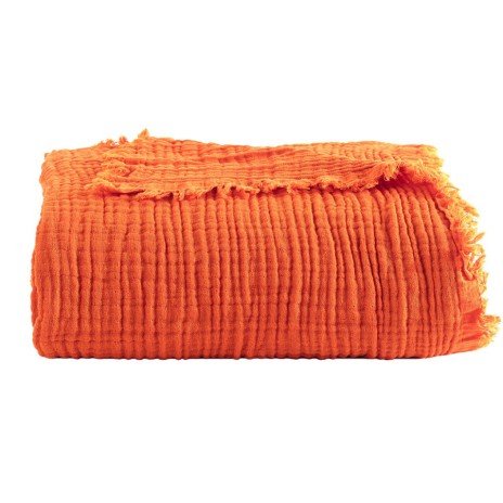 Cuvertura muselina 220x240cm, bumbac 100% natural, Saheser Orange