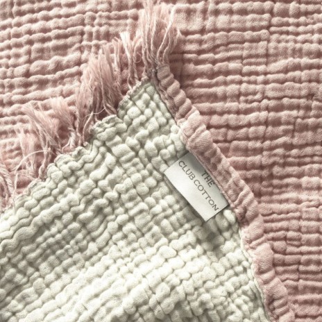 Cuvertura muselina Oasis Roz Somon, 160x230cm, Club Cotton - moale si respirabila