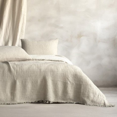 Cuvertura muselina premium Oasis Bej 230x240 cm, Club Cotton
