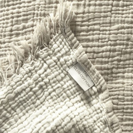 Cuvertura muselina premium Oasis Bej 230x240 cm, Club Cotton