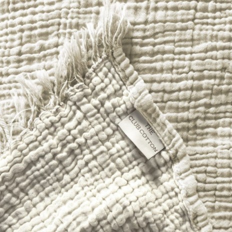 Cuvertura muselina premium Oasis Ecru 230x240 cm, Club Cotton