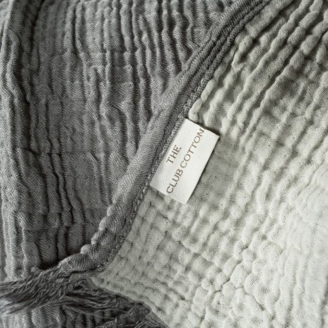 Cuvertura muselina premium Oasis Gri 230x240 cm, Club Cotton