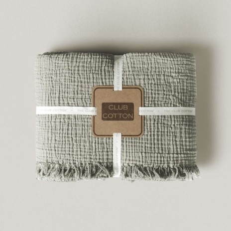 Cuvertura muselina premium Oasis Verde 230x240 cm, Club Cotton