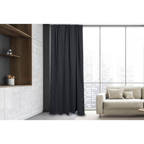 Draperie opaca 140x250cm, Haseki, Black (Negru)