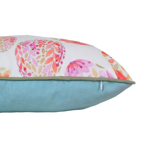 Față de pernă colorată cu ouă de Paște decorate cu motive florale, ideală pentru sărbători vesele